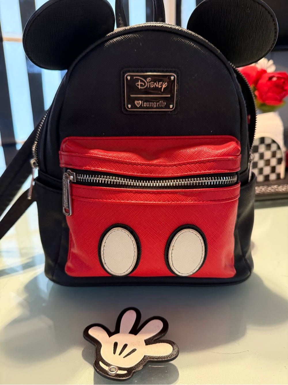 Loungefly Black and Red Mickey Ears Mini Backpack